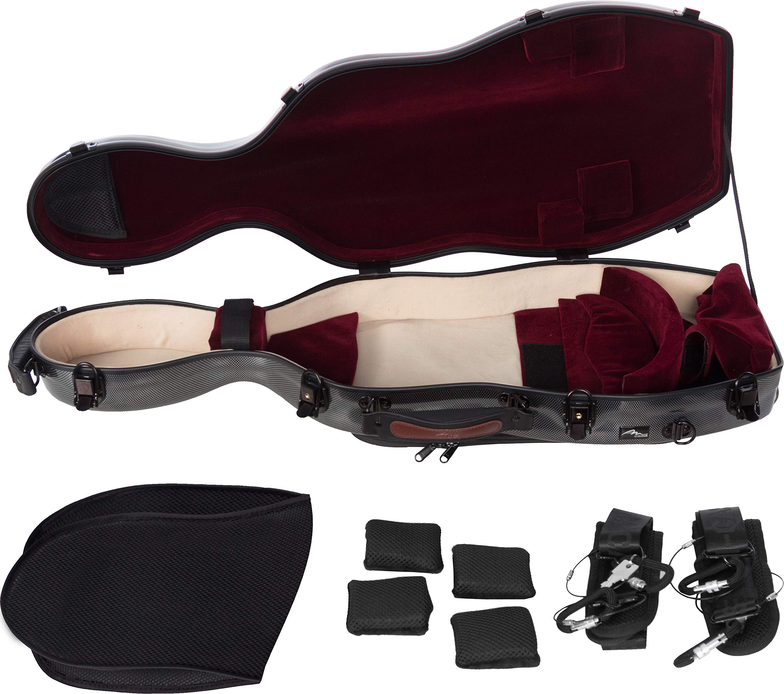 M-Case Custodia per Viola Fiberglass 38-43 Ultra Light point nero - borgogna borsa musicale