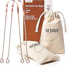 Arista Pulisci Lingua Rame, Pack 2 Raschietto Lingua, Nettalingua Rame per Pulizia Lingua, Ayurveda Prodotti per Lingua Pulizia, Alito Cattivo Rimedi, Pulitore Lingua