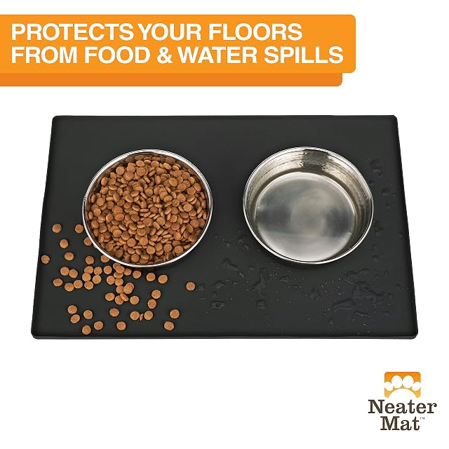 Foto 2 de 8 de Neater Pet Brands Neater Mat - Tapete de Silicona Impermeable para Cuencos para Mascotas, Protege los Suelos…