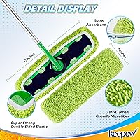 Vista 3 de KEEPOW Almohadillas reutilizables XL para trapeador compatibles con Swiffer XL Sweeper, paños XL para barrido en seco, paños XL para fregado húmedo