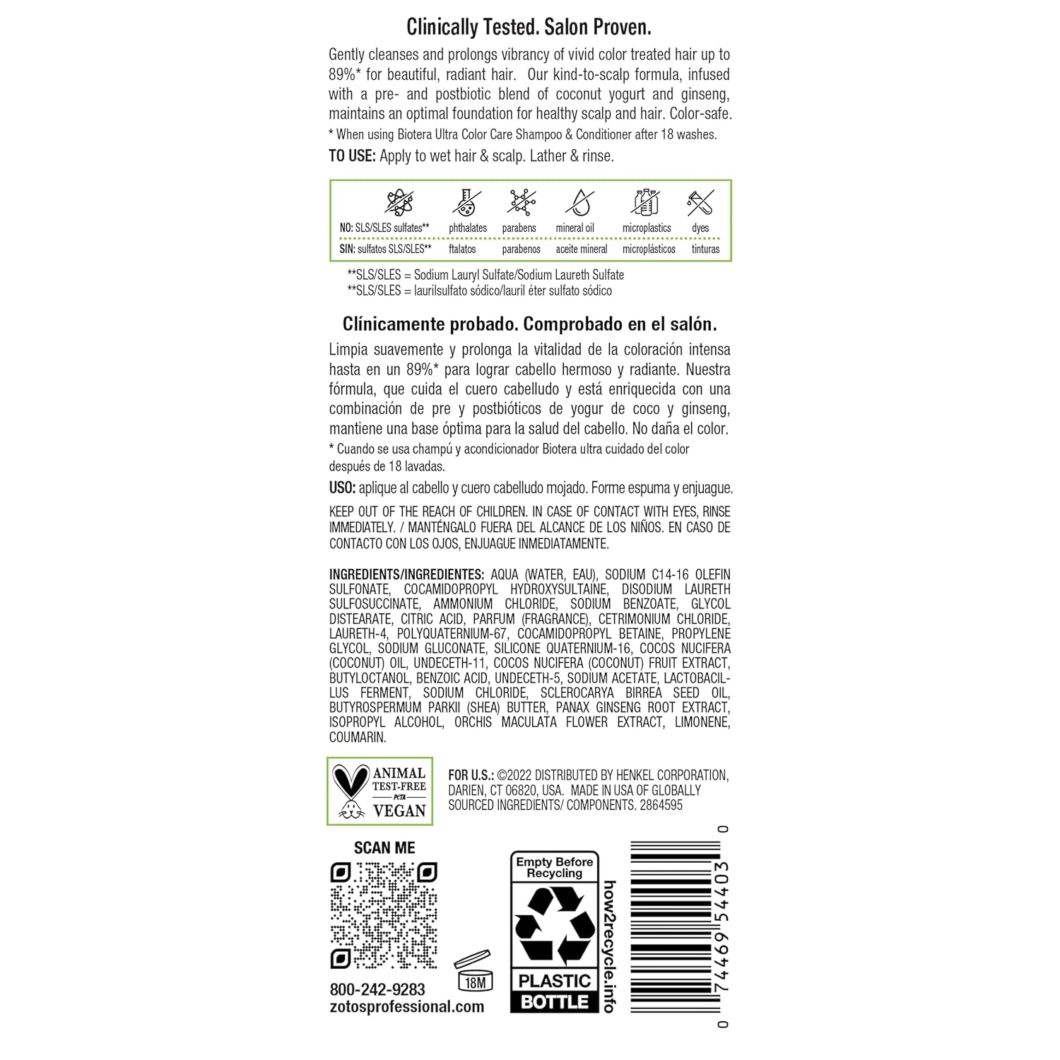 Biotera Ultra Color Care Shampoo | Prolongs Vivid Color-Treated Hair | Microbiome Friendly | Vegan & Animal Test-Free | Paraben & Sulfate Free | Color-Safe - Image 8