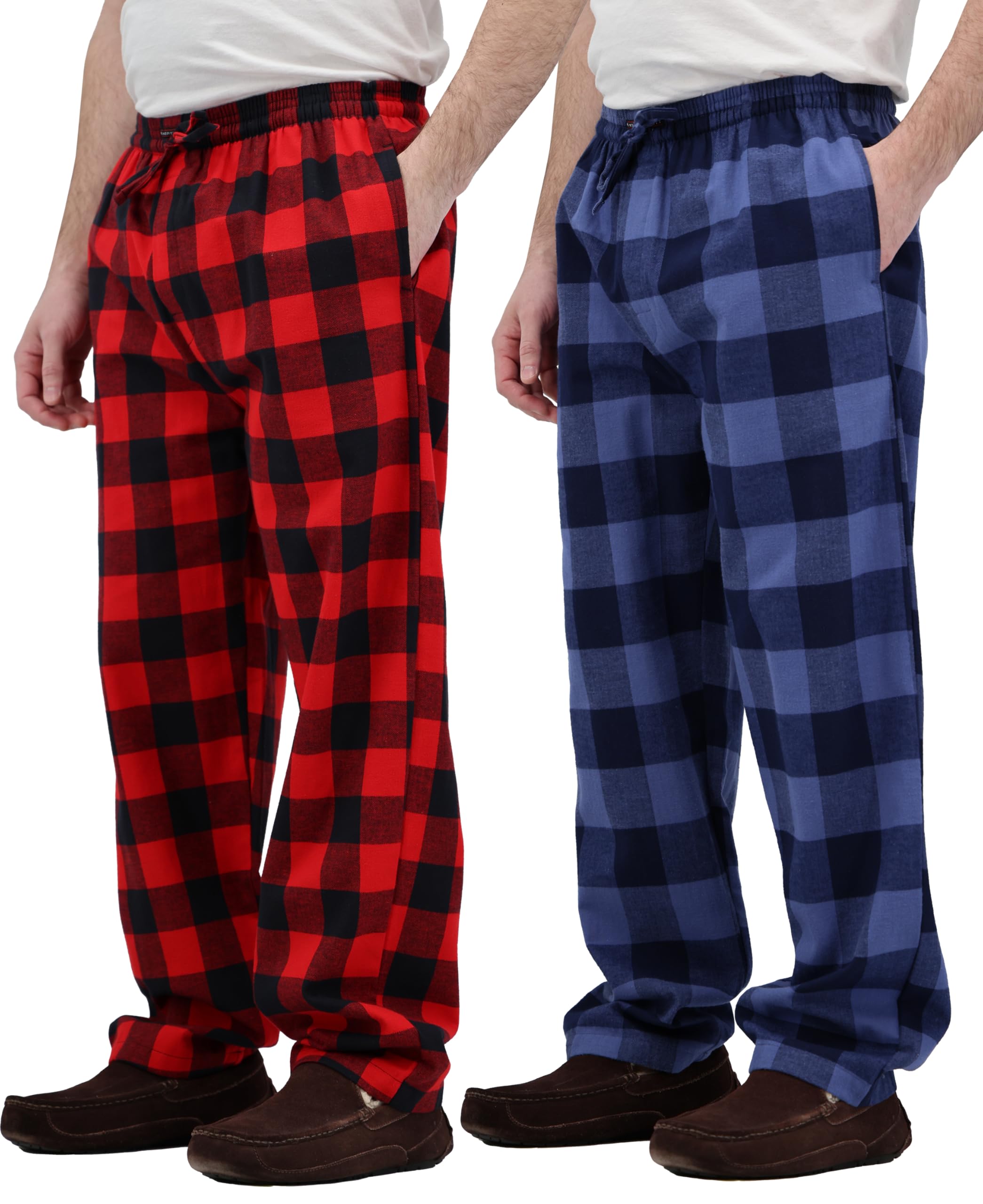 Andrew Scott Men's Flannel Drawstring Pajama Pants | Plush Flannel Fleece | Pockets | Drawstring