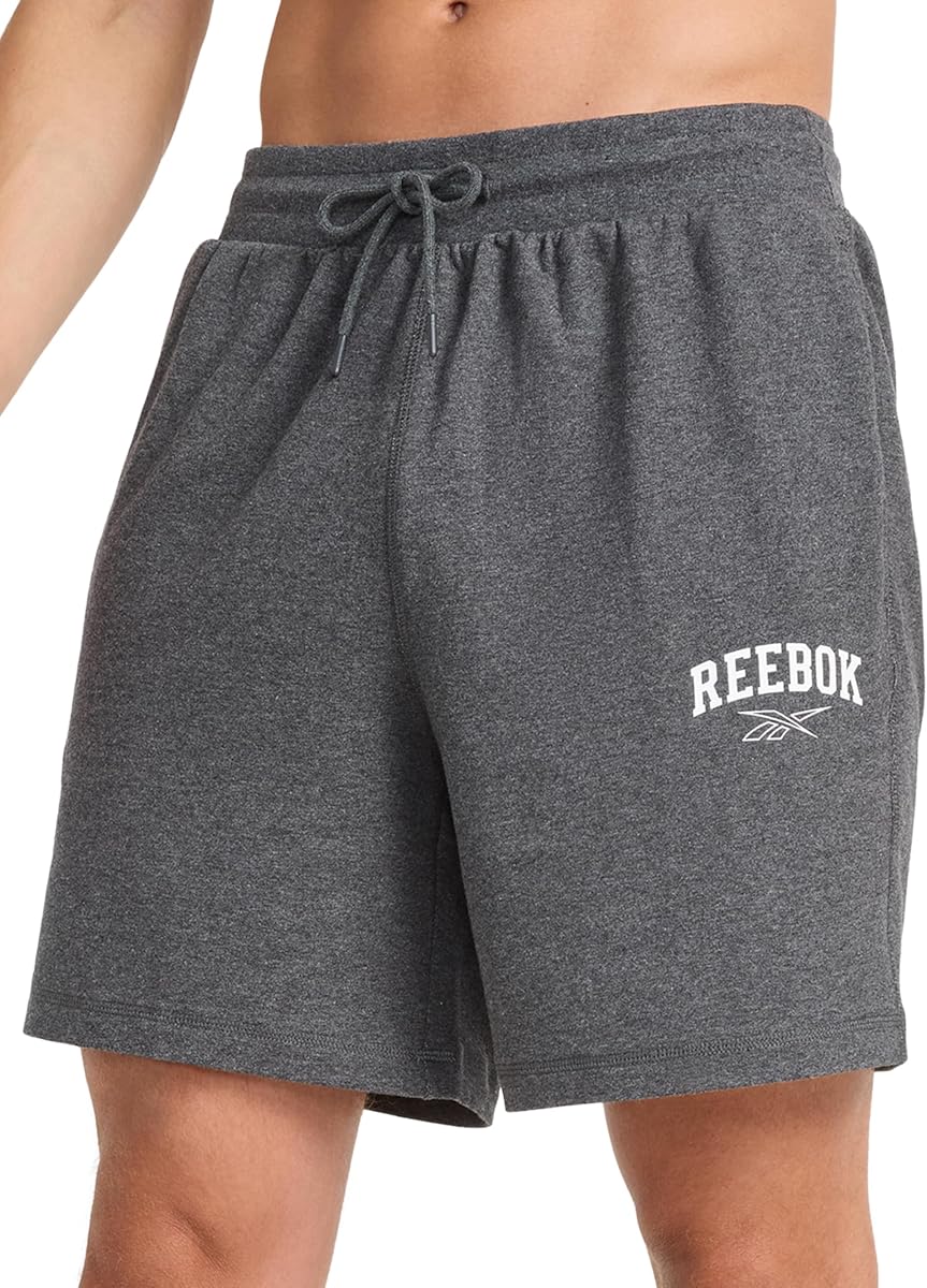 Pantalón corto Reebok Resolute de 7 pulgadas, ajuste estándar, tejido elástico de algodón y poliéster de peso medio para hombre