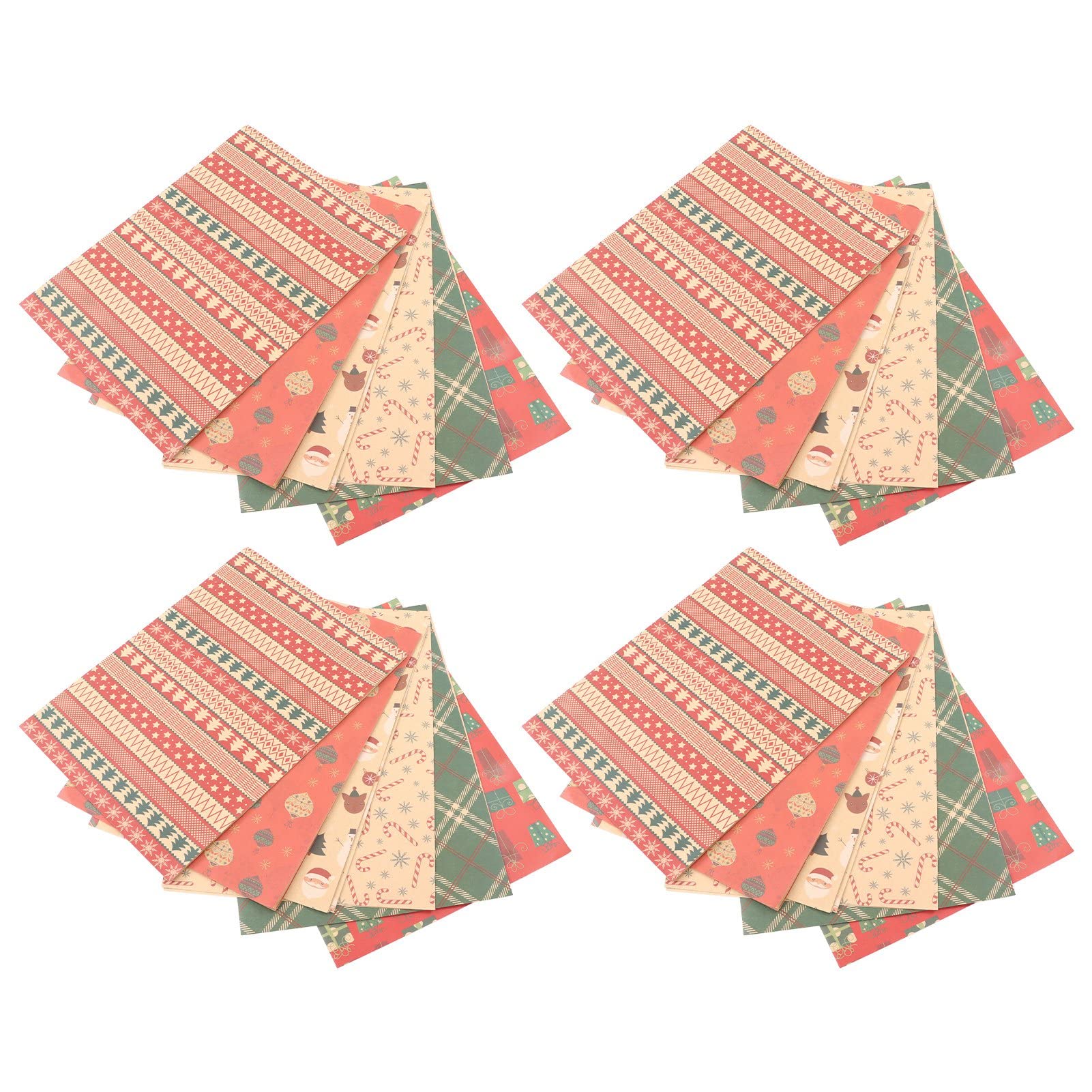 Świąteczny papier do pakowania 4 zestawy Klasyczny materiał DIY Kraft Craft Dekoracyjny 27,6 x 19,7 cala