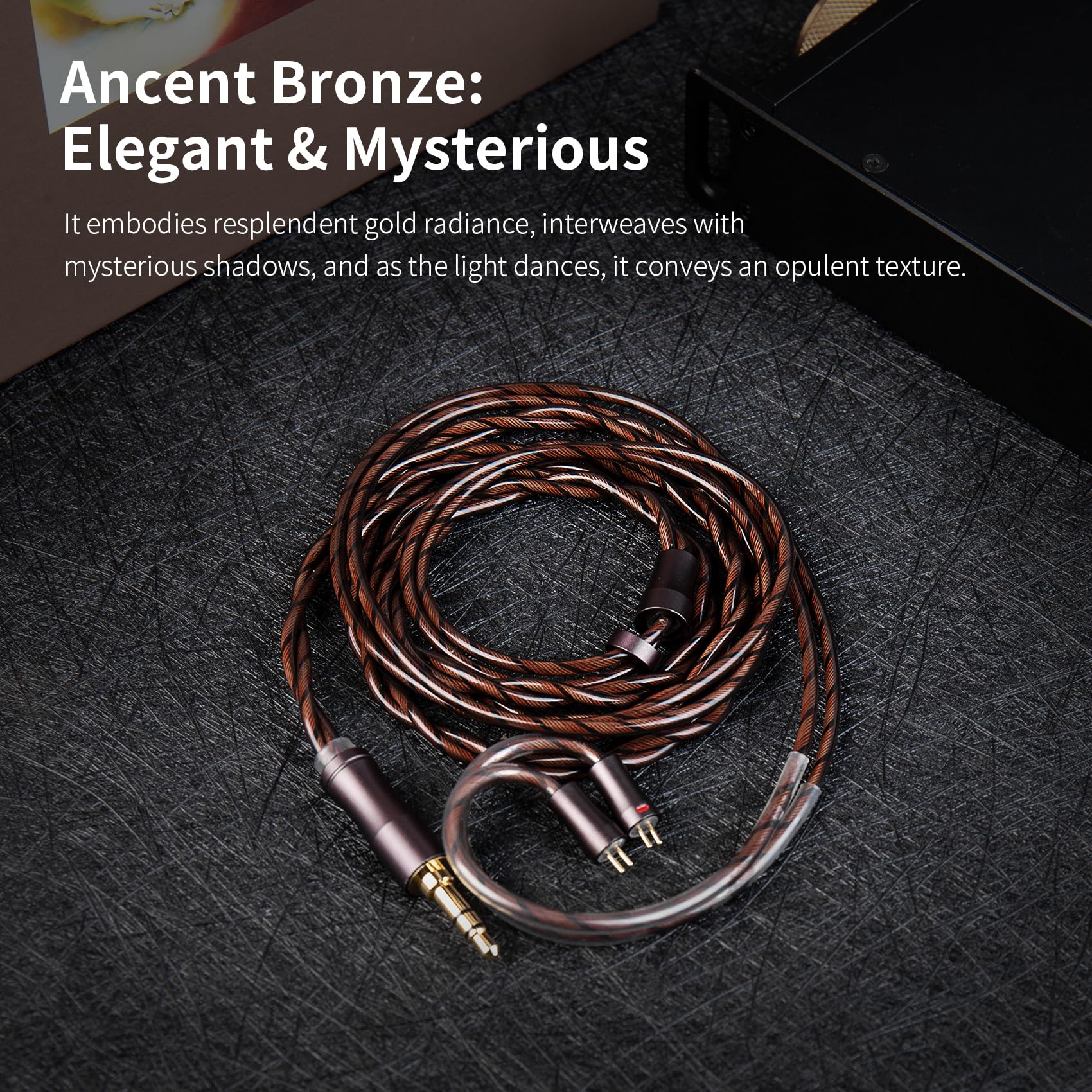 KBEAR Cadence Câble IEMs à 2 broches 6N en cuivre plaqué argent haute pureté Câble casque jack 3,5 mm 120 cm Compatible avec KZ ZST / ZS10 PRO / AS16 PRO/EDX PRO/CCZ Melody