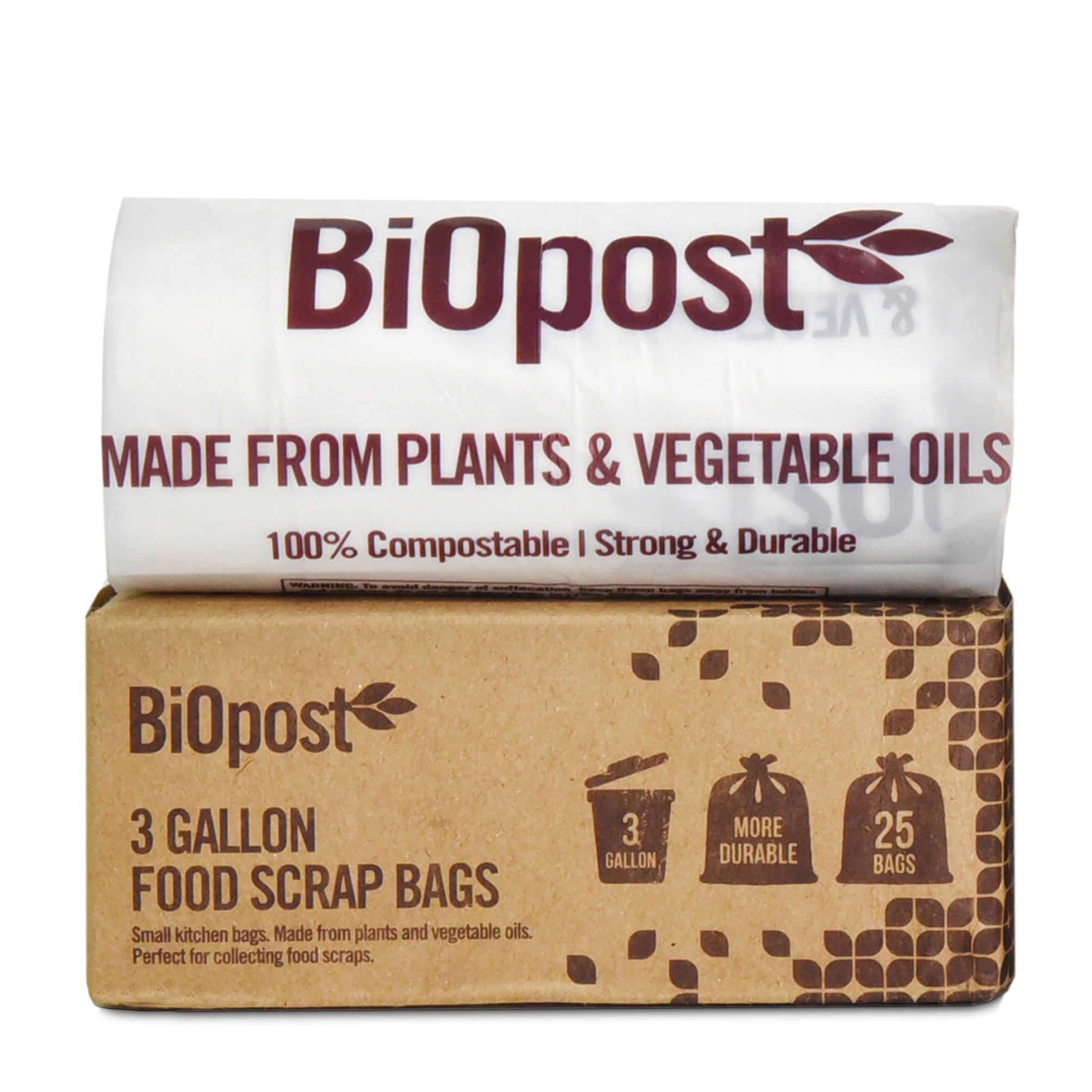 Strong Compostable Bags 3 Gallon Certified Biodegradable Kitchen Scrap Trash Food Waste (Pack of 50)