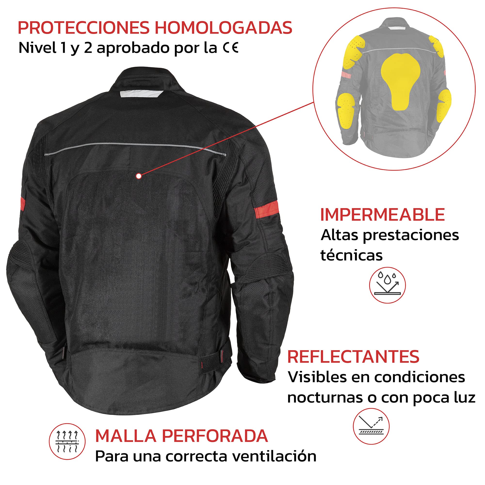 ARISTA CHAQUETA DE MOTO PRIMAVERA VERANO TALLA M