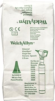 Welch Allyn Universal Kleenspec Pediatric Disposable Ear Specula for Diagnostic Otoscopes, 850 Count