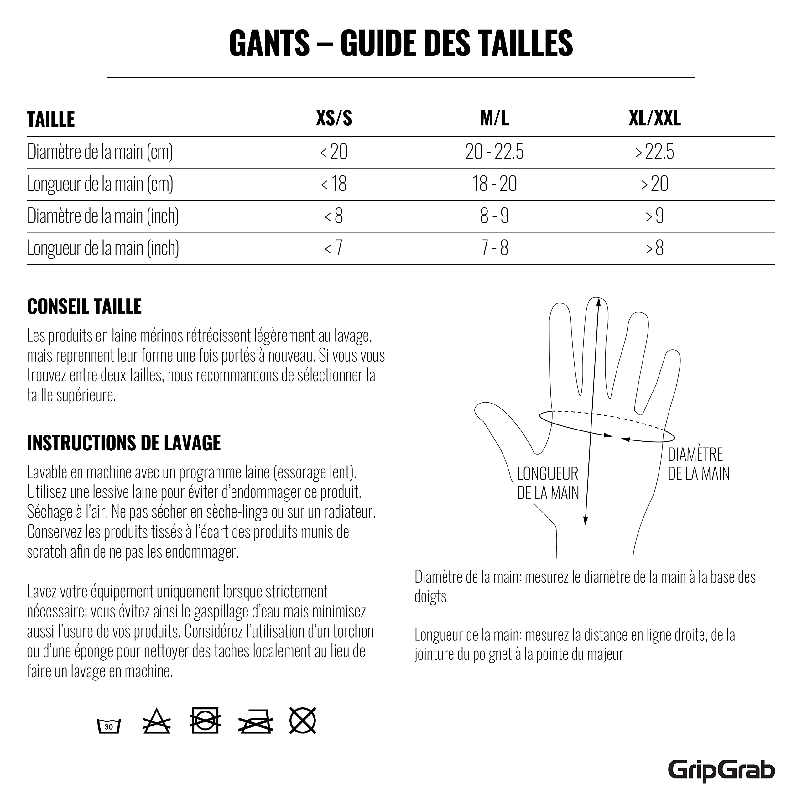 GripGrab Gants Doublure en Laine Mérinos Tactiles Thermiques sous-Gants Cyclisme Vélo de Course Quotidien Randonnée