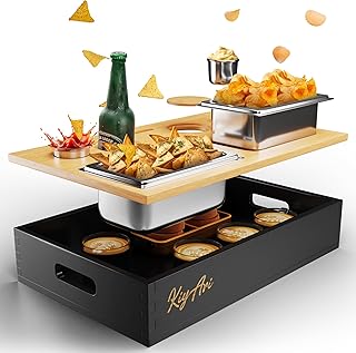 Sponsored You’re seeing this ad based on the product’s relevance to your search query.Learn more about this advertisement KIYARI Couchbar Snack Box - Premium 2-in-1 Bamboo Organiser with 2 Snack Bowls (750 ml), 2 Dip Dispensers (50 ml), Drink Holder and Removable Magnetic Lid, Gift for Men and Women