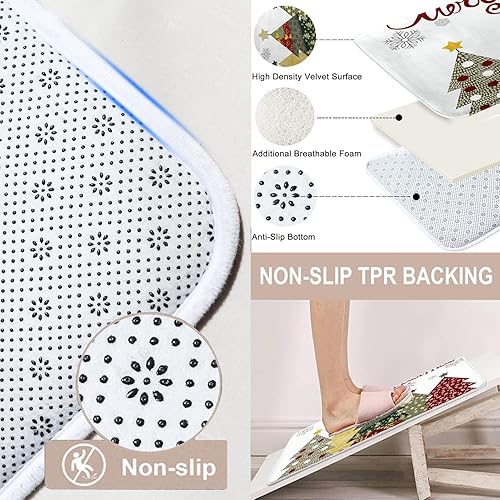 Miniatura 3 de Juego de baño con cortina de ducha y accesorios de alfombras, árbol de Navidad, bola roja, cortina de ducha de nieve para baño, decoración de baño