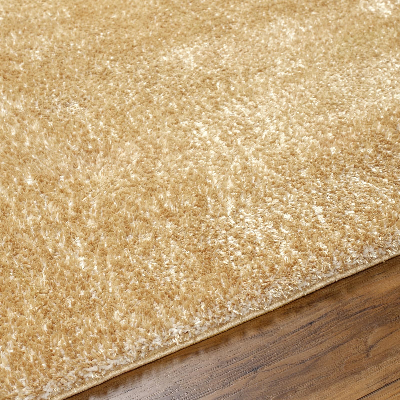 Surya Livabliss Tapis à Poils Longs Moderne berbère Doux pour Chambre à Coucher et Salon - Style bohème Neutre - en Peluche épaisse - Facile d'entretien - Jaune - 160 x 213 cm