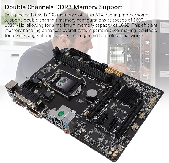 GA-B85M-A Gaming Motherboard, LGA 1150 Socket, Micro ATX, DDR3 1600MHz, B85 Chipset, Supports Core i7 i5 i3, PCI-E 3.0, VGA/DVI, USB 3.0, ALC887 Audio & Gigabit LAN