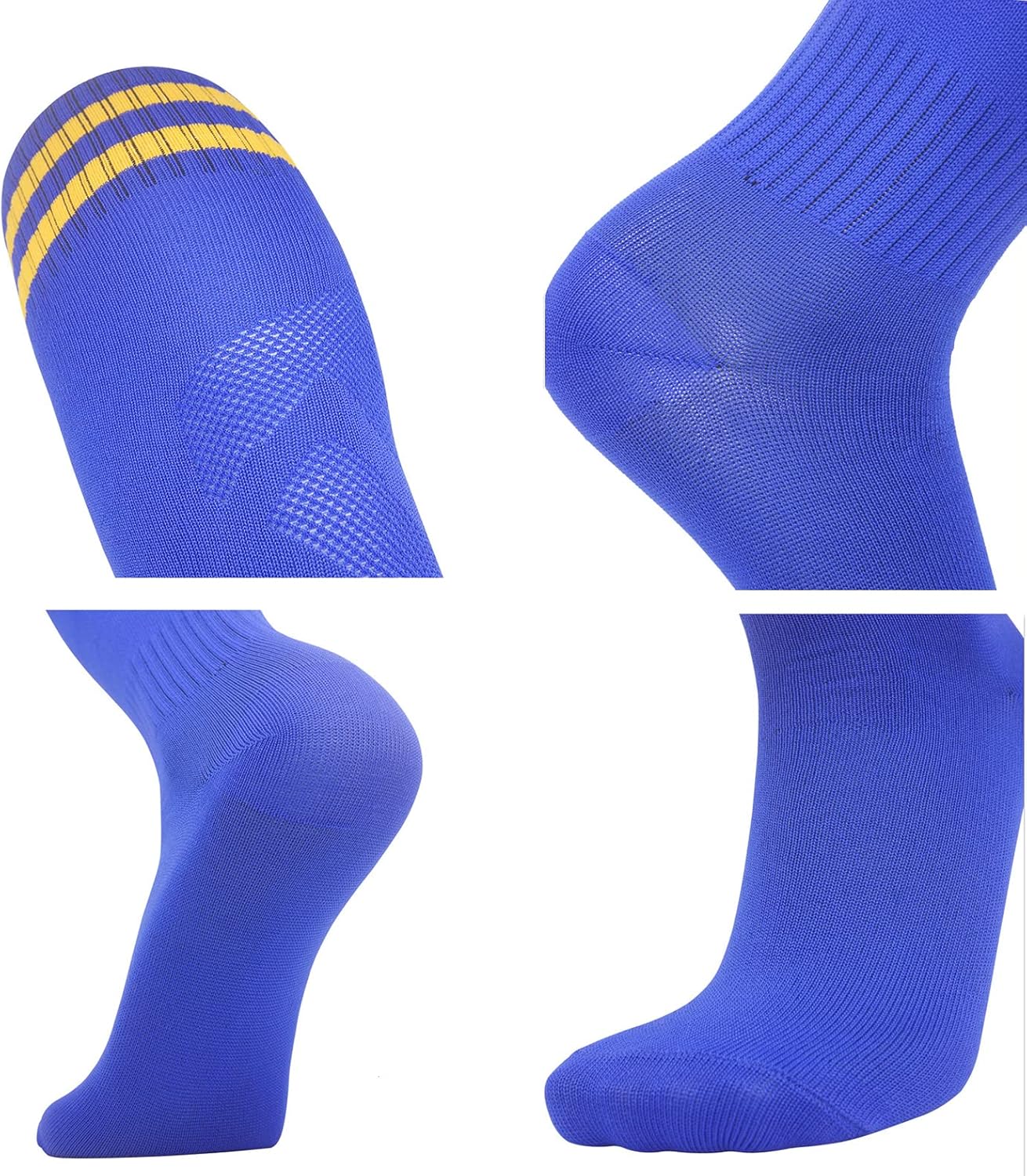Miniatura 6 de EIAY Shop 2 pares de calcetines de fútbol para niños y niñas de 5 a 12 años de edad, transpirables, para entrenamiento atlético, calcetines de