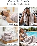 LANE LINEN 100% Ring Spun Cotton Bathroom Towel Set - 16 Piece - Soft, Quick Dry & Highly Absorbent - 4 Bath, 8 Wash Cloths, 4 Hand Towels - Ideal for Guests & Perfect for Bathroom Decor - Platinum