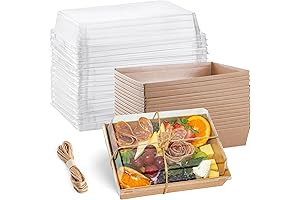 25 Pack Disposable Charcuterie Boxes with Clear Lids (7x5&quot;)