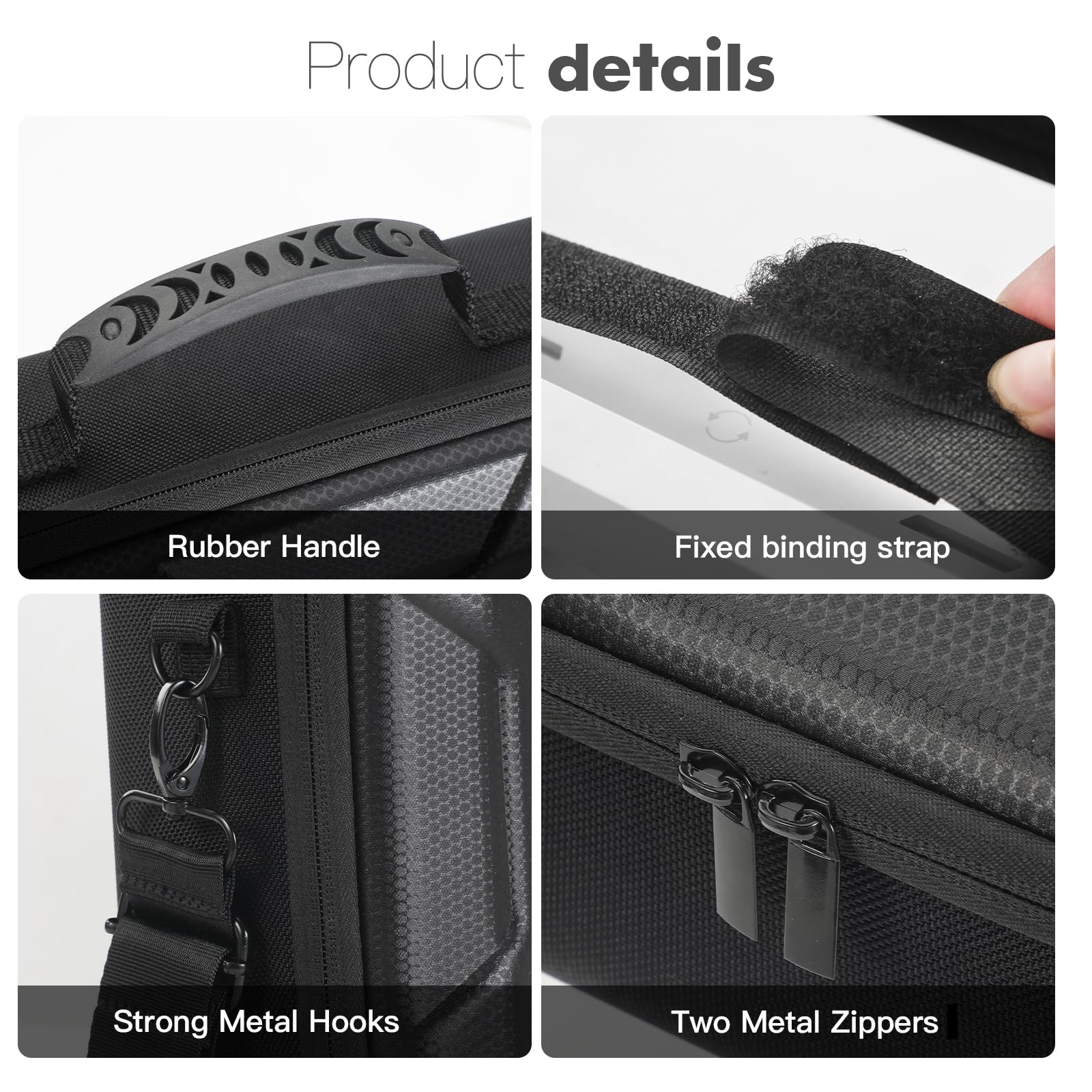 Funda rígida de viaje compatible con Starlink Mini, bolsa protectora de EVA con correa de hombro para Mini Star Link, soporte, adaptador de tubería, cables, adaptador de corriente (negro)