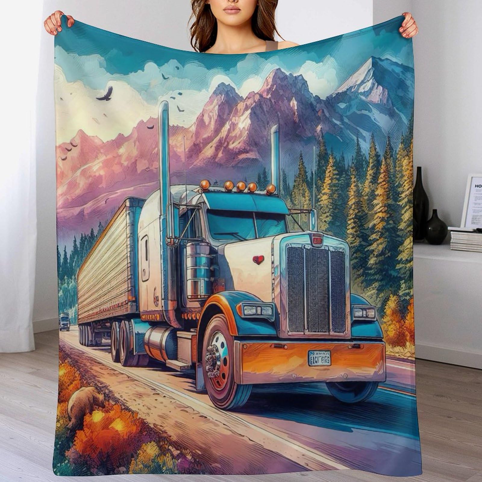 Manta para camión grande de franela de 180x200 cm y manta cálida para sofá