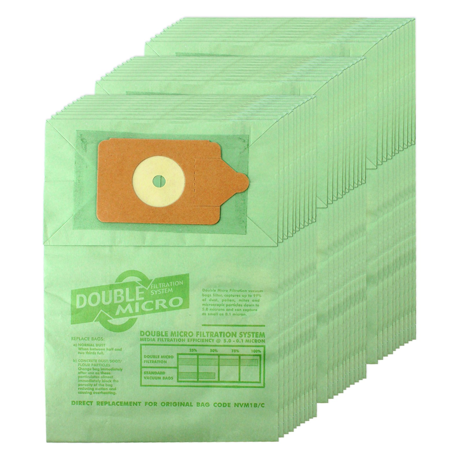Spares2go 10 Sacchetti + Filtro In Microfibra Per Aspirapolvere Numatic (Nuvac, NVH, VNR, 30,5 Cm)