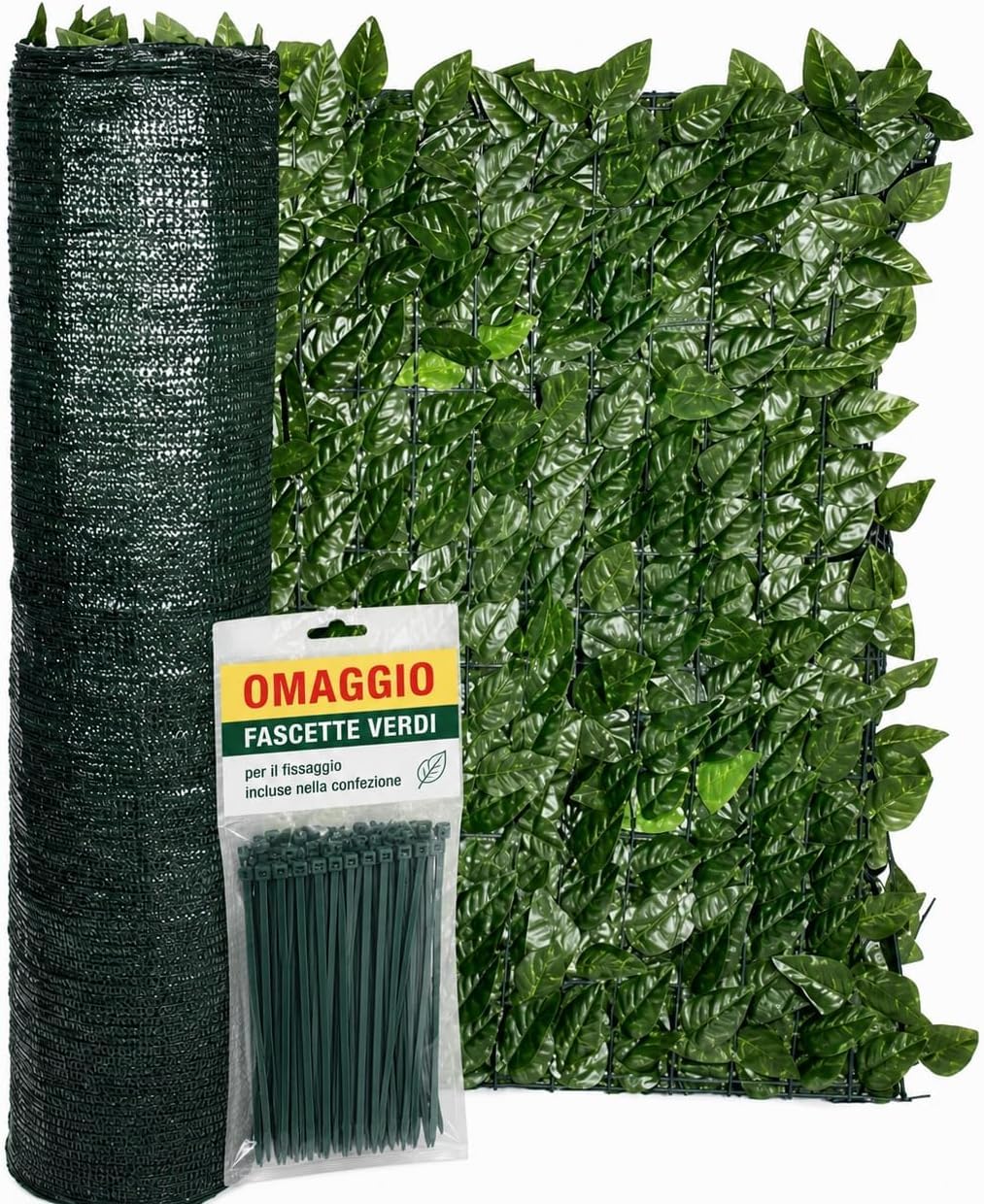 Siepe Artificiale Edera 1x3 m Rete Ombreggiante PVC Schermo Privacy Recinzioni Balconi Terrazze Giardino