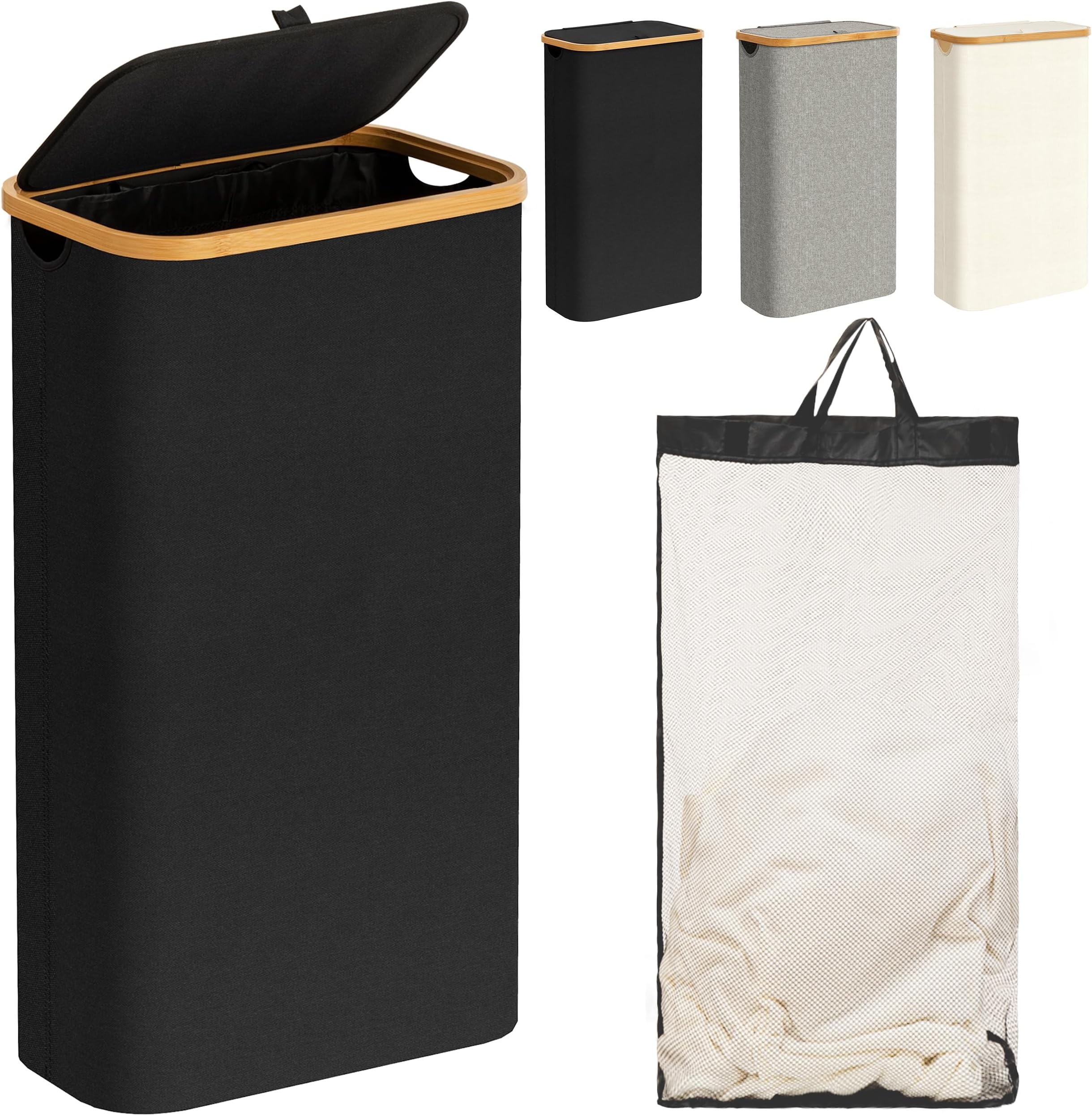 efluky Slim Laundry Hamper with Lid, Narrow Laundry Hamper