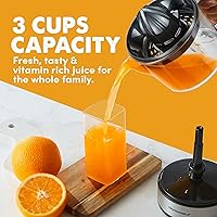 Vista 5 de Elite Gourmet ETS623 - Exprimidor eléctrico de cítricos de 40 W, sin BPA, compacto, gran volumen, control de pulpa, naranjas, limones, limas