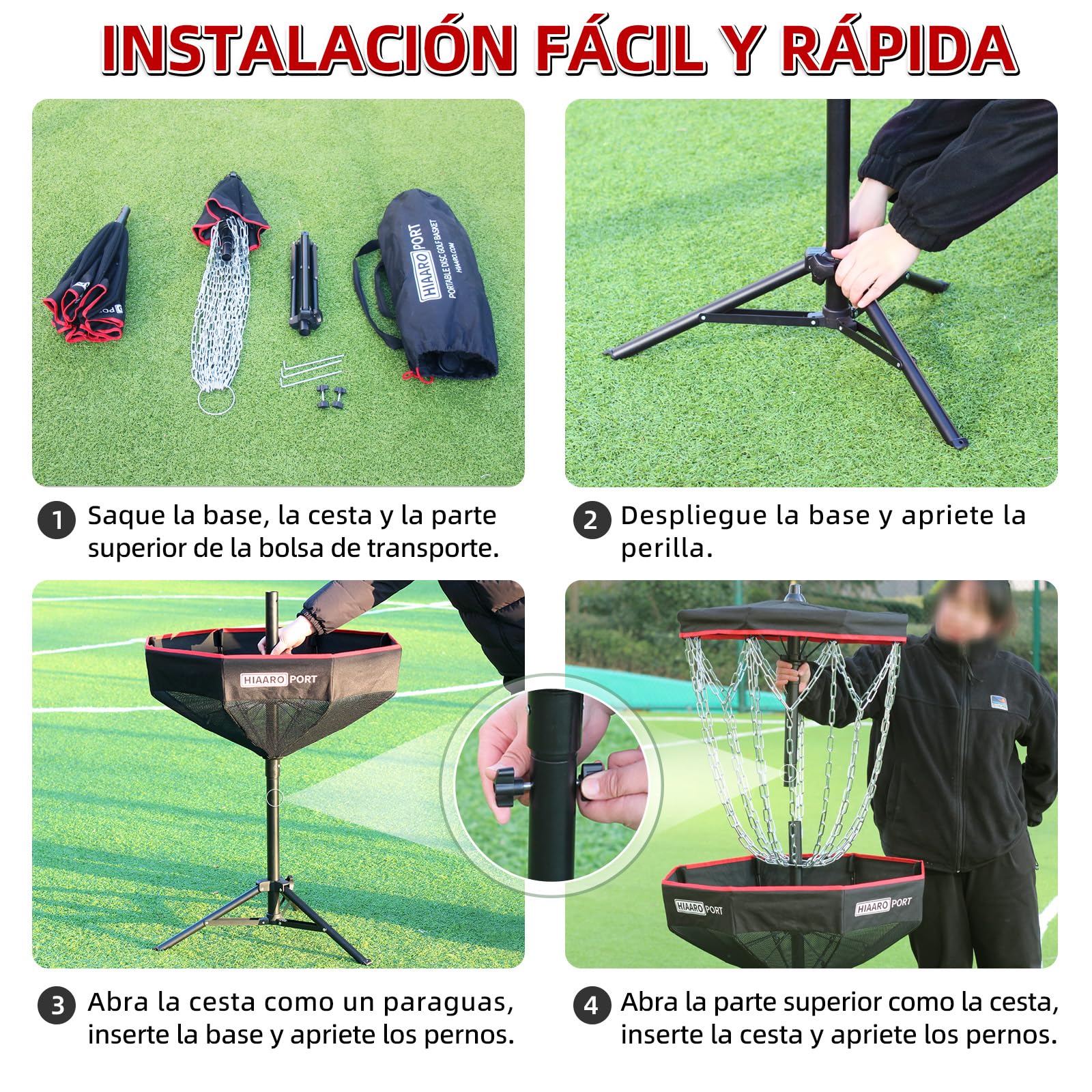 Cesta de Golf Portátil con Diana Plegable y Bolsa de Transporte