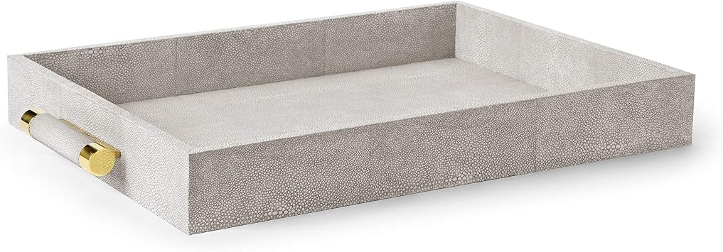 AERIN Classic Shagreen Serving Tray - Dove