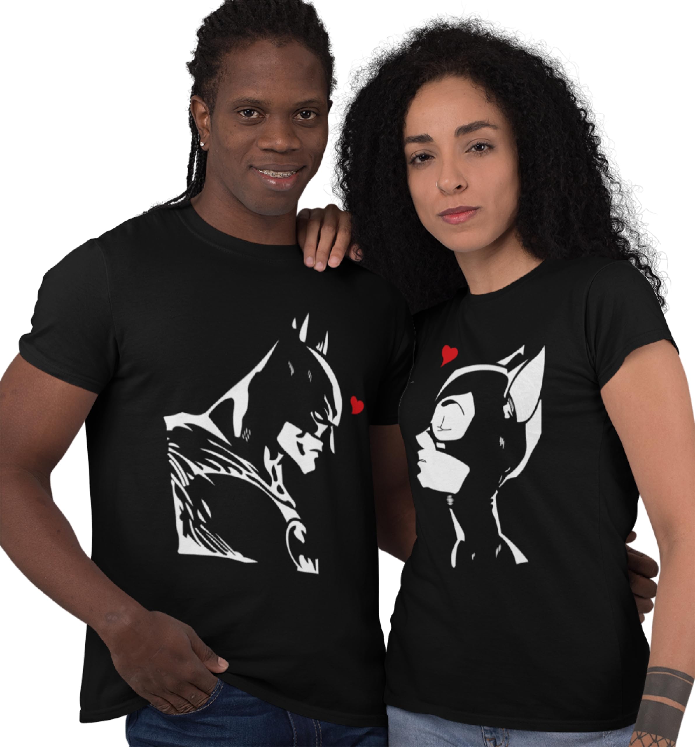 Handmade Superhero and girlfriend couples shirts,superhero couple costume,matching couple shirts,regalos para parejas de casados,couples valentines day shirts,king queen shirts,nerdy couples shirt,camisas de parejas.