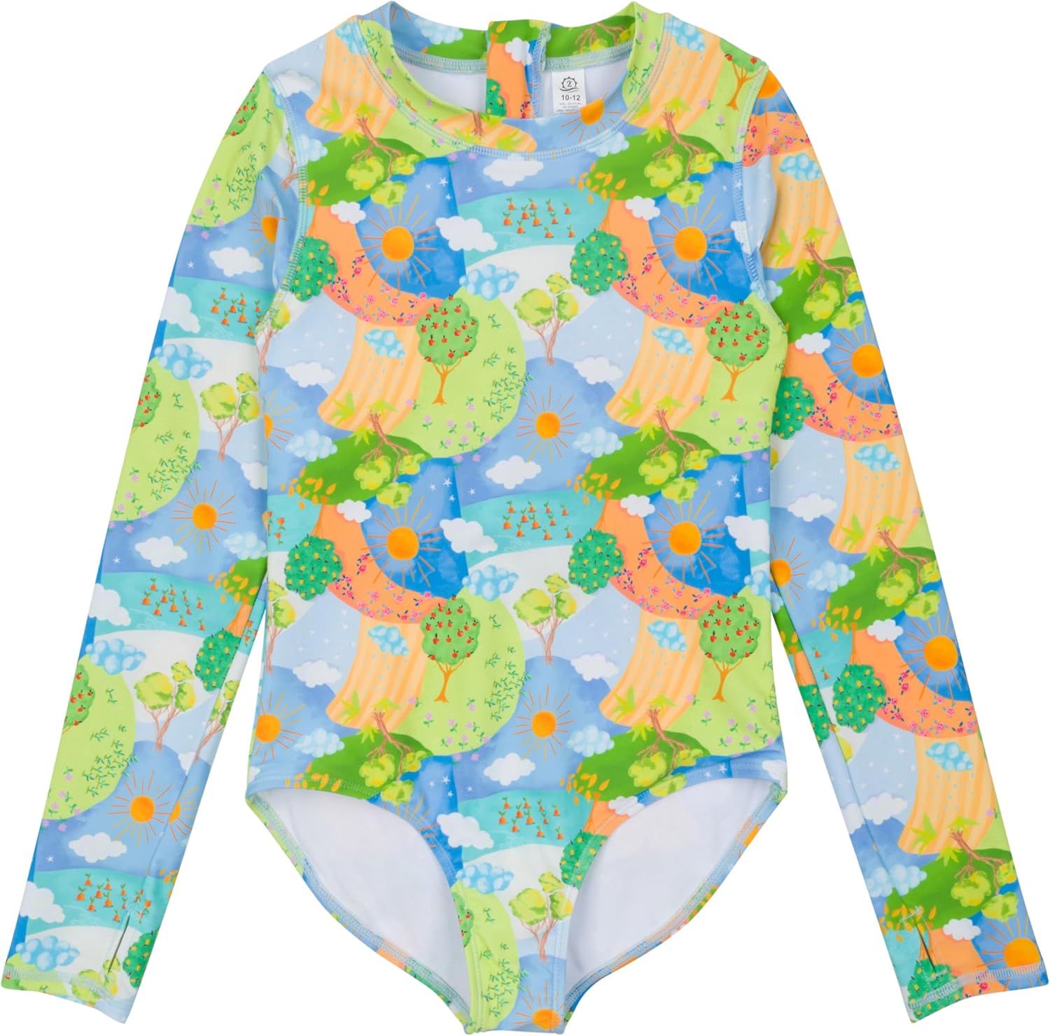 SwimZip® Girls' Long Sleeve One-Piece Swimsuit with UPF 50+ Sun Protection