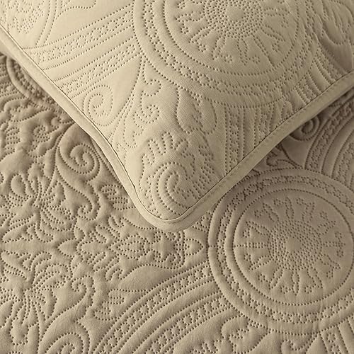 Miniatura 5 de Juego bohemio de ropa de cama con fundas de almohada, colcha ligera extragrande, manta acolchada y delgada, 3piezas, 118 x 106pulgadas, tamaño