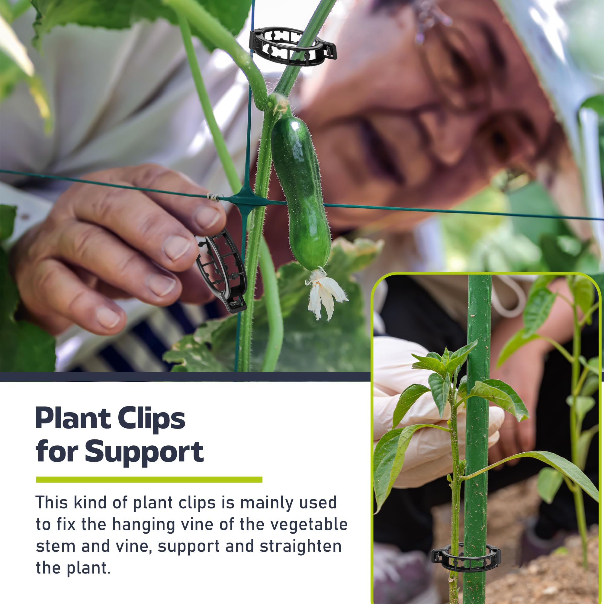 Paquete de 5 espaciadores para macetas con 50 clips, elevador de plantas resistente para drenaje y aireación del suelo, reduce la acumulación de agua y el contacto con las raíces, soporta hasta 75 kg