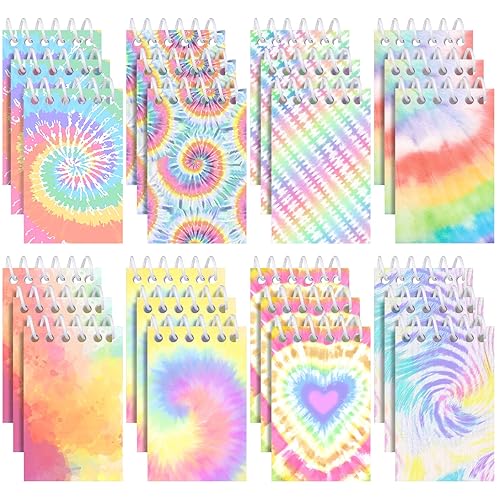 24 Pcs Mini Tie Dye Notepads Multicolor Style Pocket Notebooks