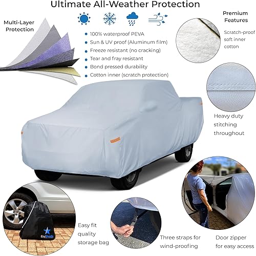 Miniatura 2 de EzyShade Funda impermeable para camión de 10 capas para todo tipo de clima. Consulta la tabla de tallas del vehículo para un ajuste preciso. Fundas