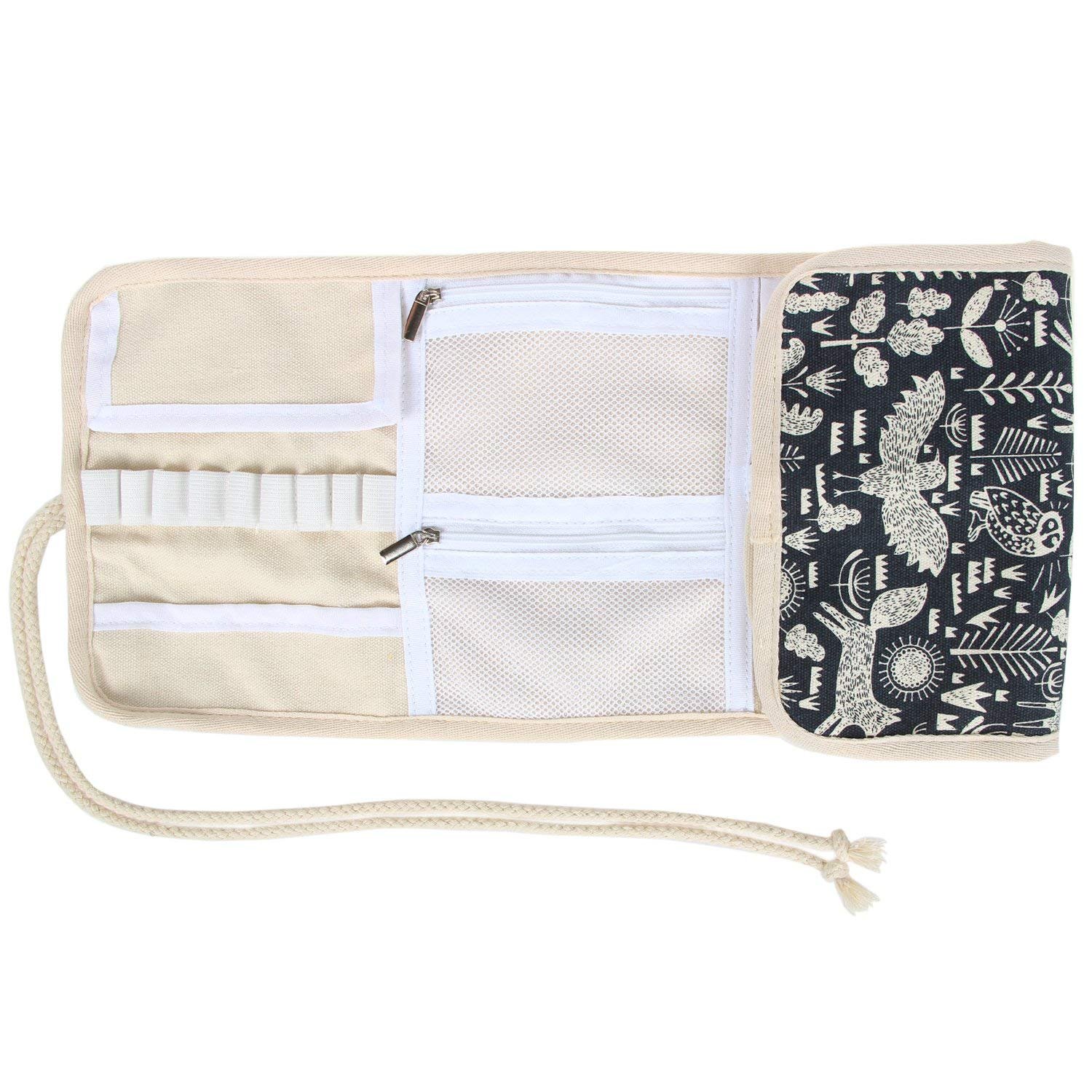 Teamoy - Custodia arrotolabile in tela per strumenti da uncinetto (accessori non inclusi) Animal World