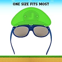 Vista 3 de Sun-Staches Gafas de sol oficiales de Super Mario Mario Luigi Peach Bowser Yoshi Wario o Waluigi accesorio de disfraz Se adapta a la mayoría