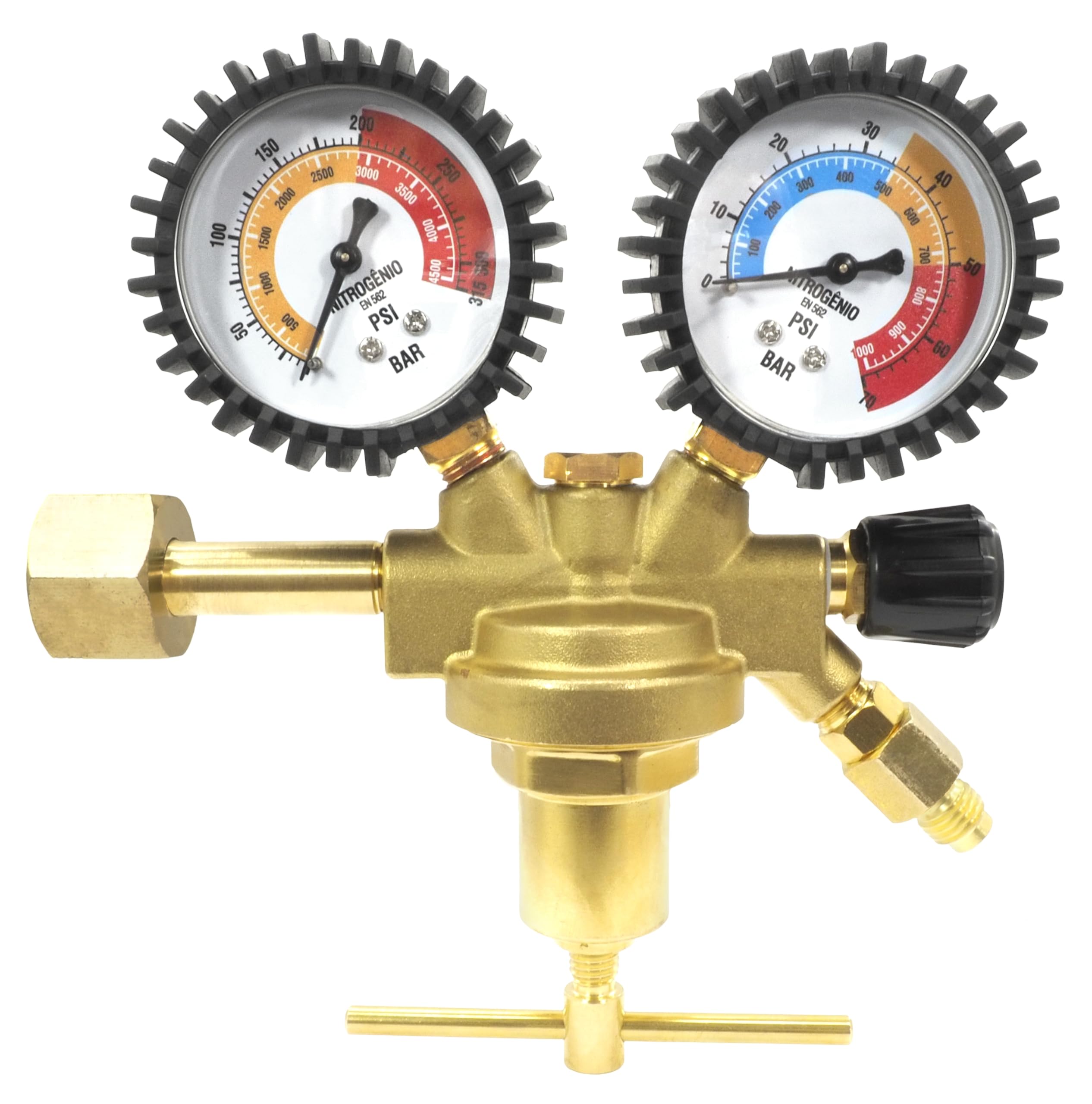 Druckverlustprüfer KFZ - Kühlsystem Abdrückgerät mit Manometer Druckluft Set - Schutzgasflasche 8L/10L Stickstoff für Klimaanlage R1234YF - Manometer 1/4 Zoll (R1234YF | N2-10L | 42-18566)