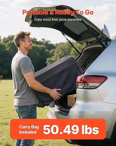 Miniatura 6 de VEVOR Horno de pizza para exteriores de 16 pulgadas, horno de pizza de gas propano giratorio automático, olla de pizza portátil con piedra de pizza