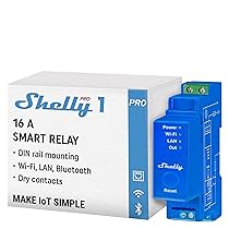 Shelly Pro 1 – Wi-Fi & LAN Interruttore Intelligente Relé Monofase – 1 Canale, 16А, Contatto Pulito, Controllo Remoto e Automazione, per Guida DIN, Nessun Hub Richiesto, Alexa, Google Home