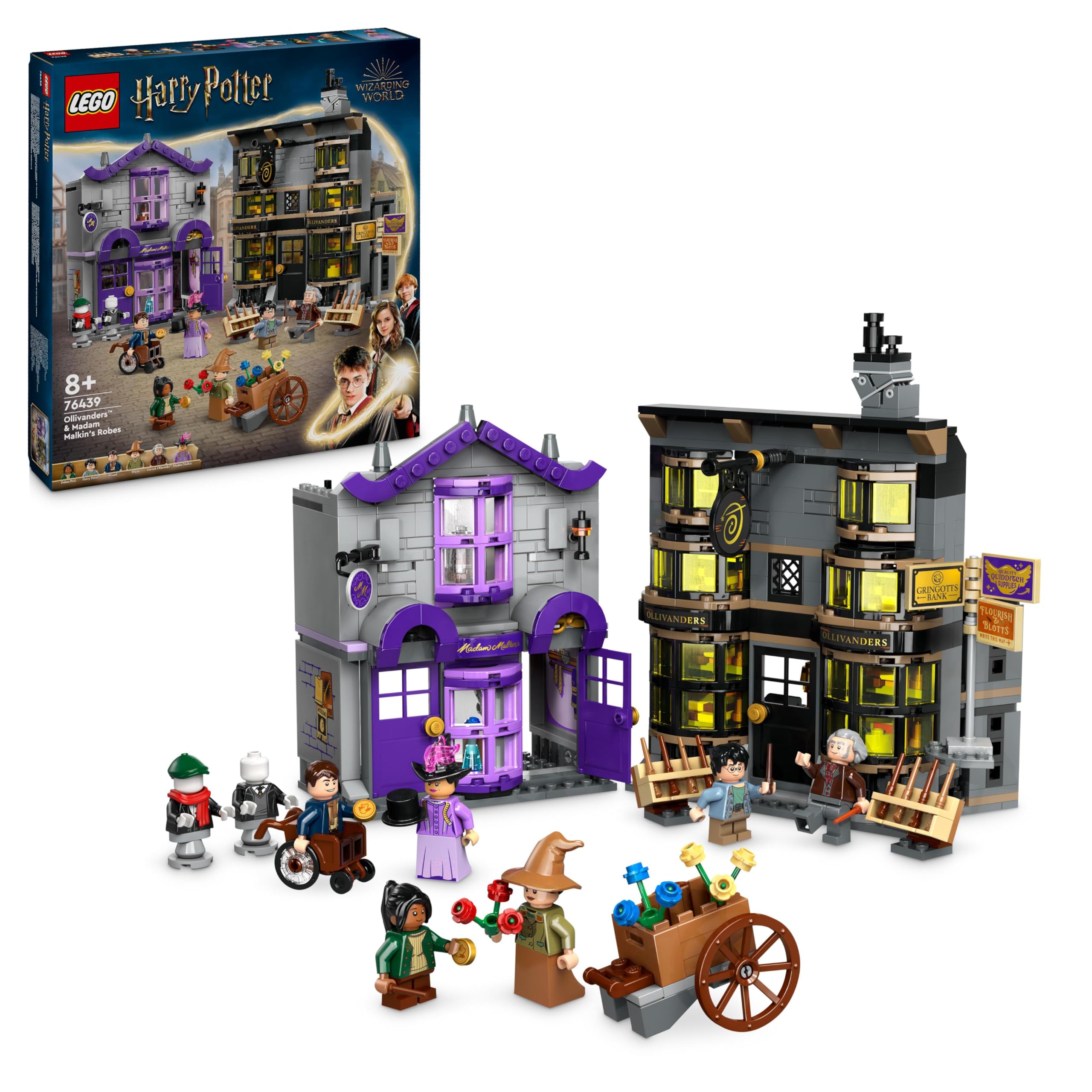 LEGO Harry Potter Ollivanders ve Madam Malkin'in Cübbe Dükkanı 76439-8 Yaş ve Üzeri Çocuklar için Diagon Yolu Oyuncak Mağazası Modeli Yapım Seti (744 Parça)