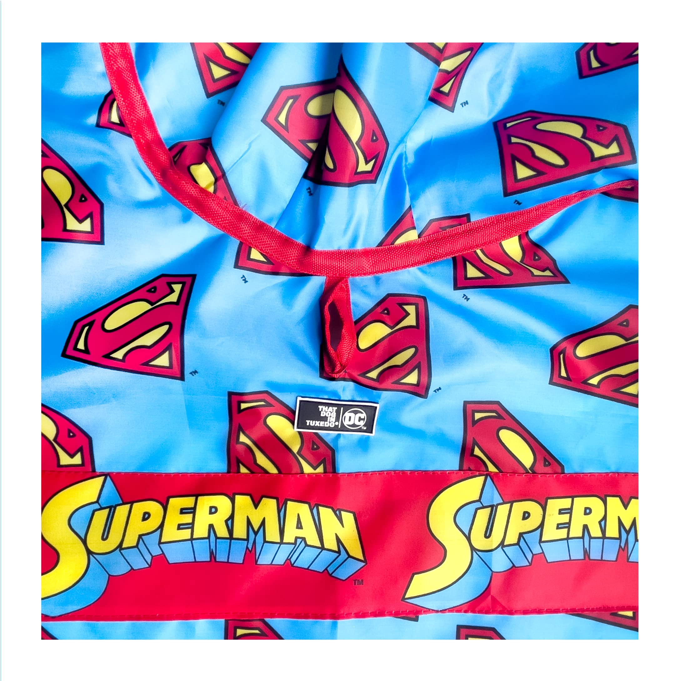 That Dog In Tuxedo Superman Dog Raincoat -Double Layered/Water Resistant/Easy to wear (Blue, 26) 2