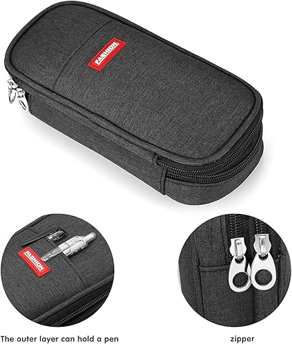 Miniatura 4 de Estuche para lápices Oficina Colegio Escuela de Alta Capacidad Bolsa de Lápiz Titular Caja Organizador Negro