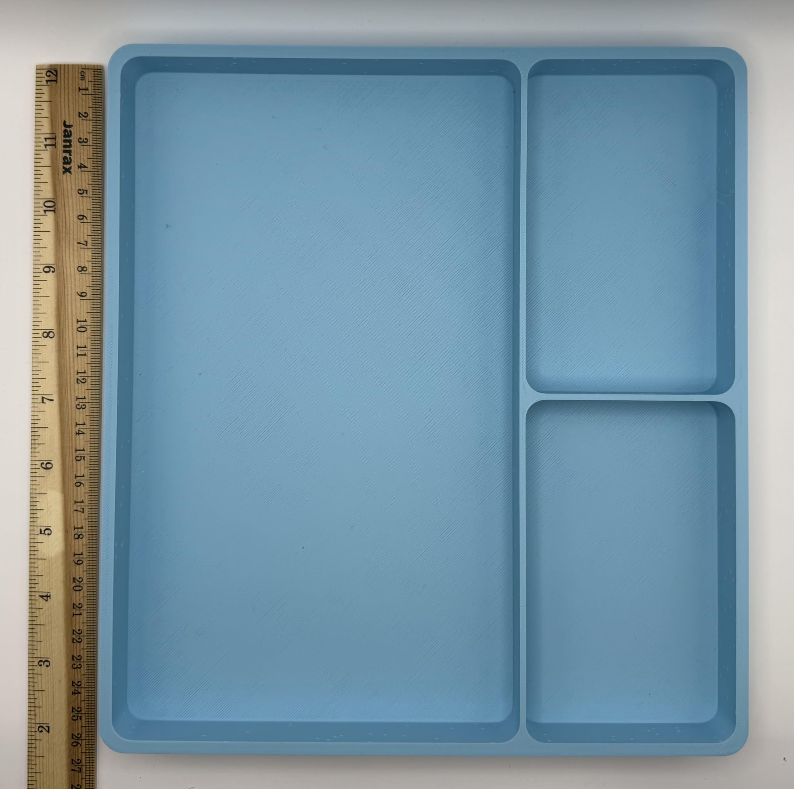 LPC DIRECT 3 Section Parts Tray for LEGO Building and Model Making (Large Sky Blue)