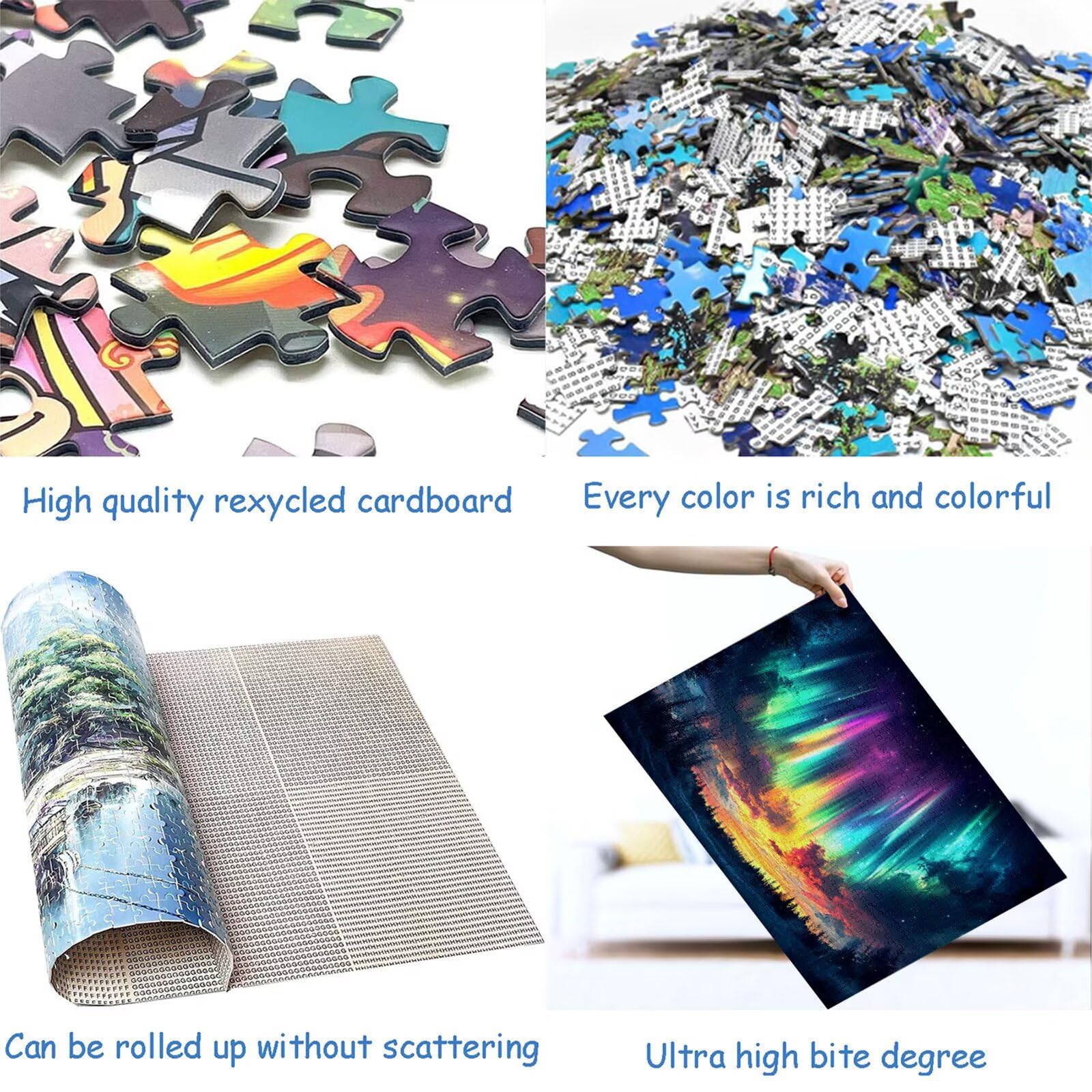 Puzzle 4000 elementów zorza polarna puzzle dla dorosłych natura 141 x 87 cm unikalne rzemiosło klasyczne 3D drewniana układanka do rodzinnych gier biznesowych, układanka zrób to sam do dekoracji ścian