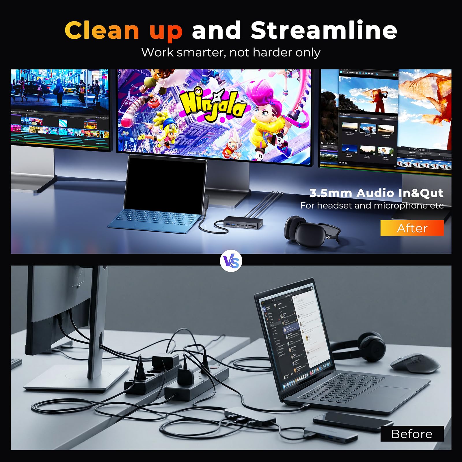 Neues Surface Dock 2 mit 72W Netzteil,12in1 Surface Dockingstation mit Dual HDMI 4K +VGA für Surface pro 11/10/9/8/X/7/6/5/4/3,Surface Laptop 7/6/5/4/3/2/1,Surface Laptop Go 1/2/3,Book 1/2/3