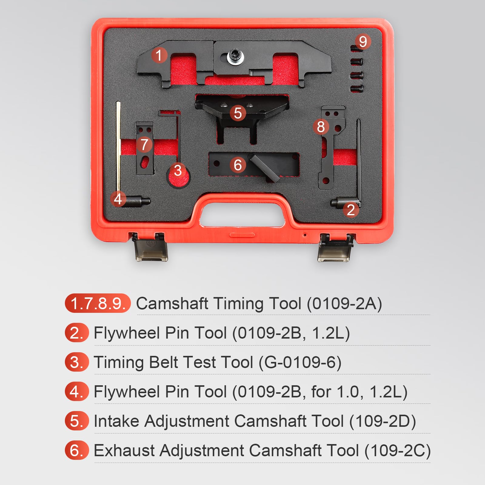 Kit Calaggio Motore, Attrezzo Cinghia Distribuzione,per Auto 1.0, 1.2 Vti (VVT) /GDI PureTech Benzina, 0109-2A, 109-2C, 109-2D