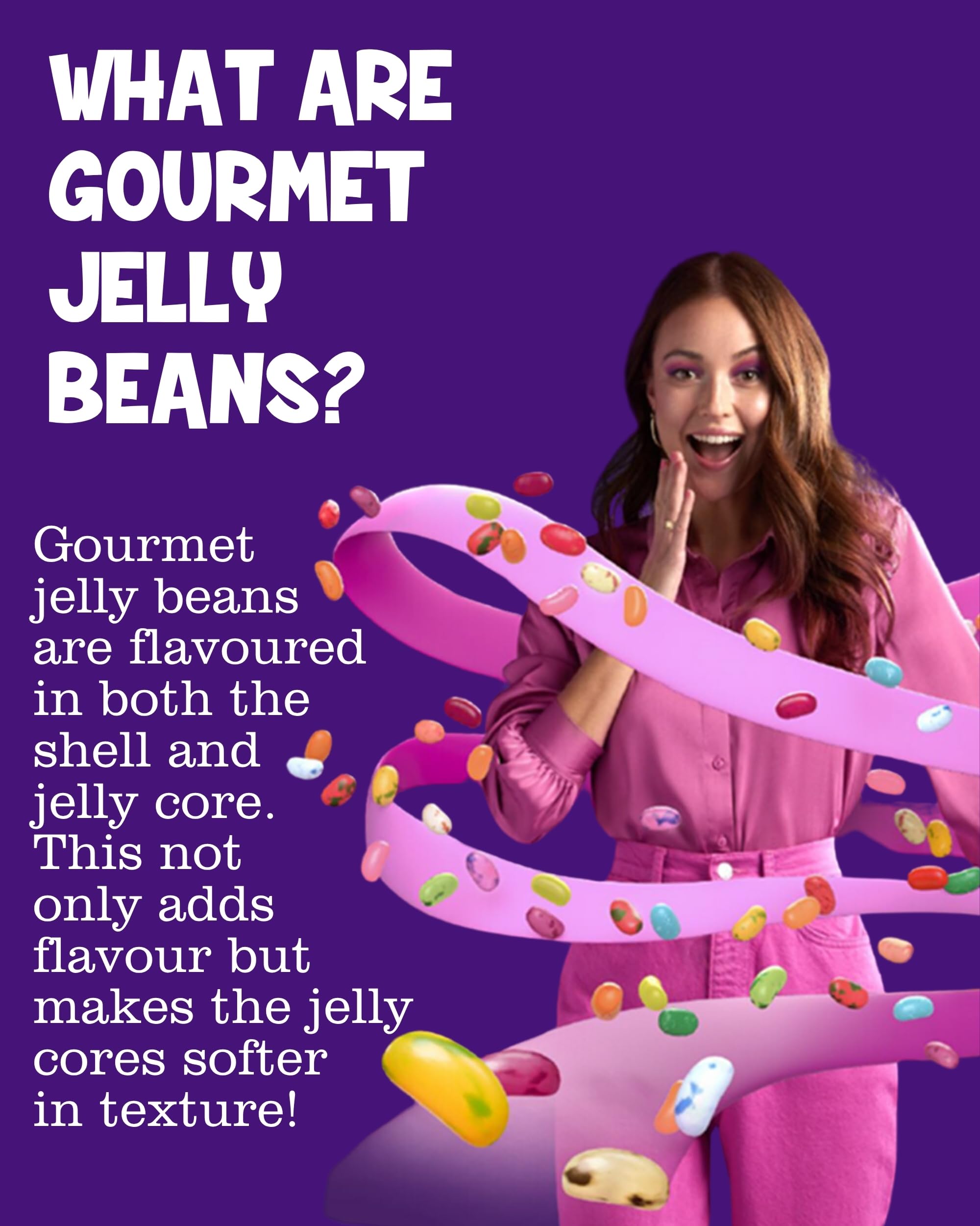 The Jelly Bean Factory, Gourmet Jelly Beans 1,4 KG Glas - 36 natürliche Geschmacksrichtungen, Retro Süßigkeiten, fruchtige Geschenke für Kinder und Erwachsene - Süßigkeiten Geschenk