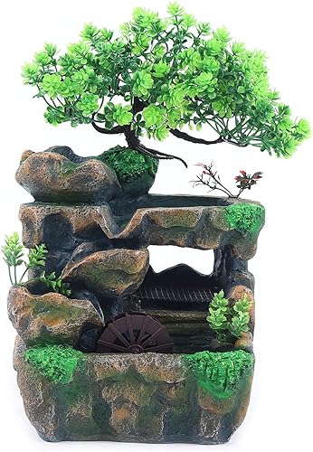 Miniatura 2 de Fuente de agua para interiores, fuente de agua para interiores, fuente de rocalla de peces dorados, cascada de escritorio, decoración LED de mesa,
