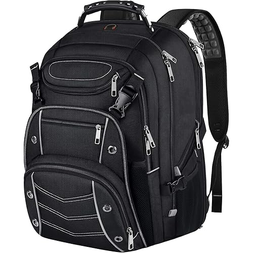 VECKUSON 18.4 Laptop Backpack for unisex, 60L Extra Large Gaming Laptops Back Bag,TSA Friendly Flight Approved and RFID Anti-Theft Pocket Heavy-duty Pack,21.3 * 15.7 * 11.8inch Grey