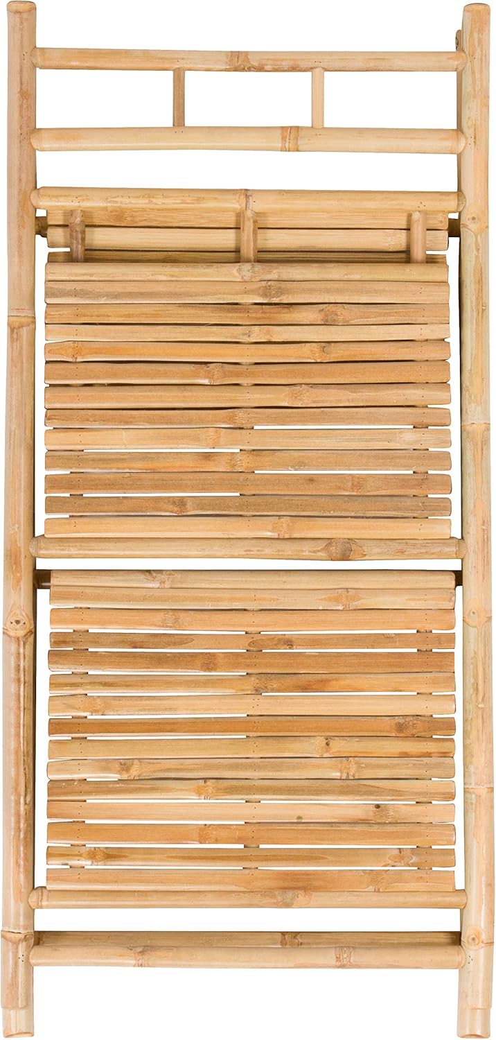 Statra Bamboo 3-Tier Shelves Folding Book Case Cabinet, Natural